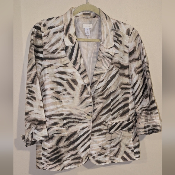 š„FINALš„Chico's Zebra Print Blazer - Picture 1 of 8